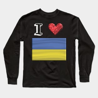 I love Flag from Ukraine Long Sleeve T-Shirt